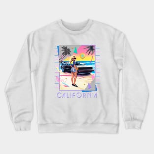 CALIFORNIA BEACH 80S RETRO STYLE Crewneck Sweatshirt